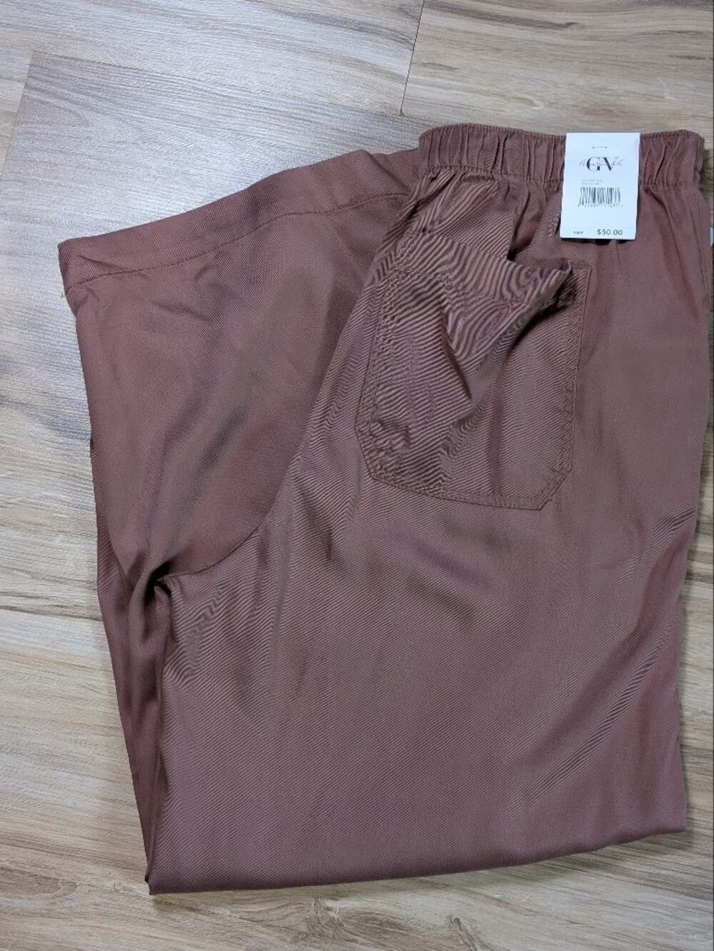 Gloria Vanderbilt (14 Womens Size) Wide Leg Crop Pants, Cocoa-Tan Lyocell Fabric